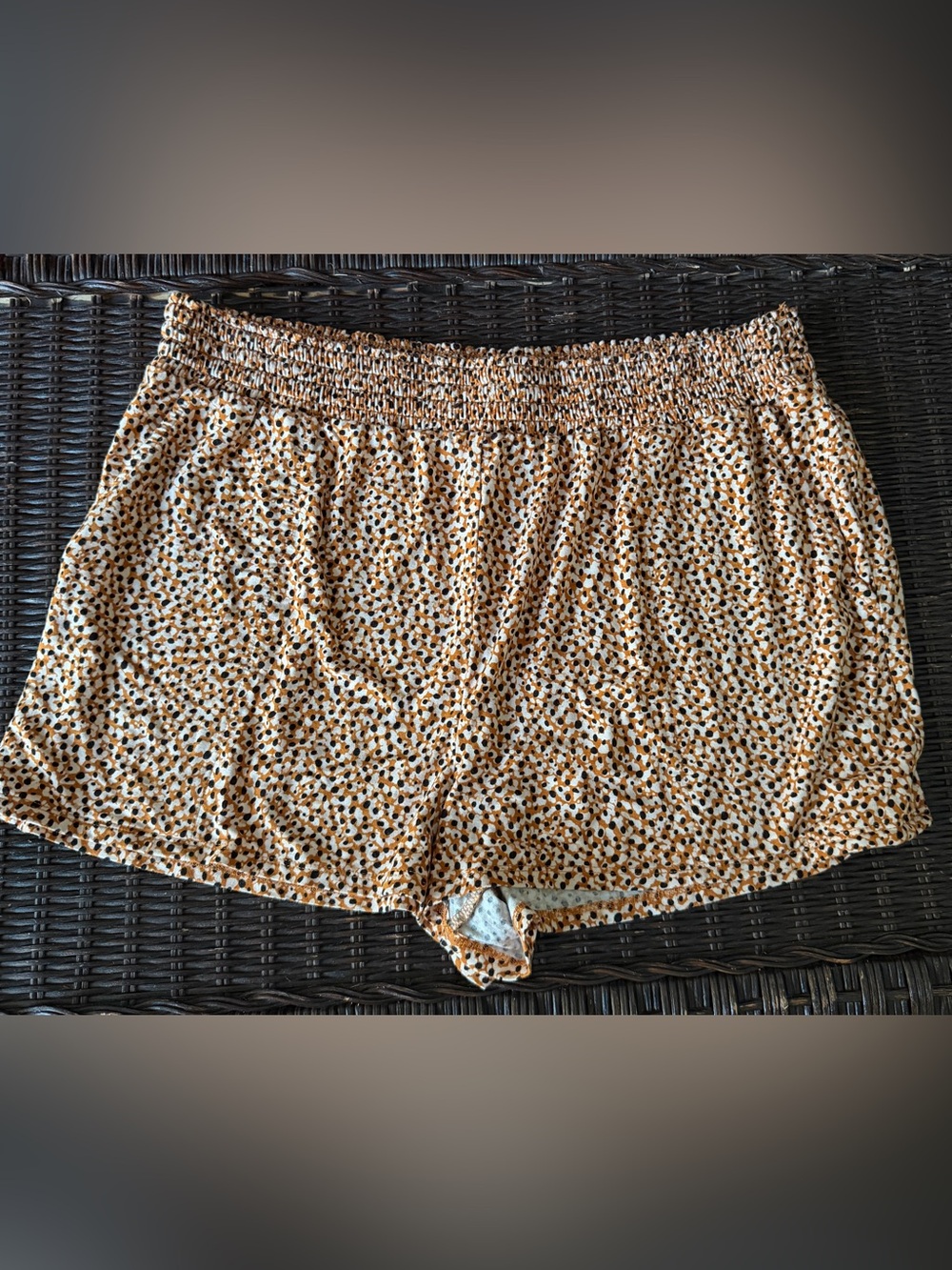 Soma Gold and Brown Print Sleep Short, Large